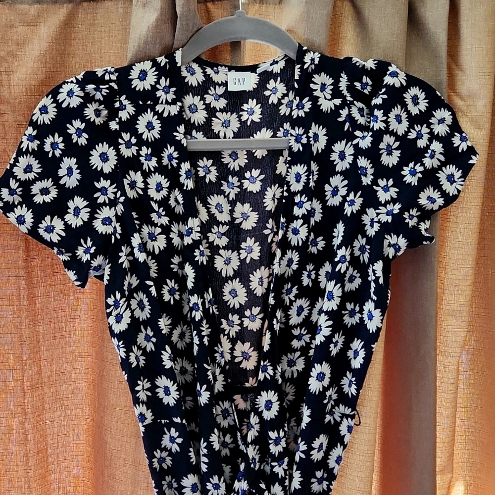 Flower print wrap dress XS